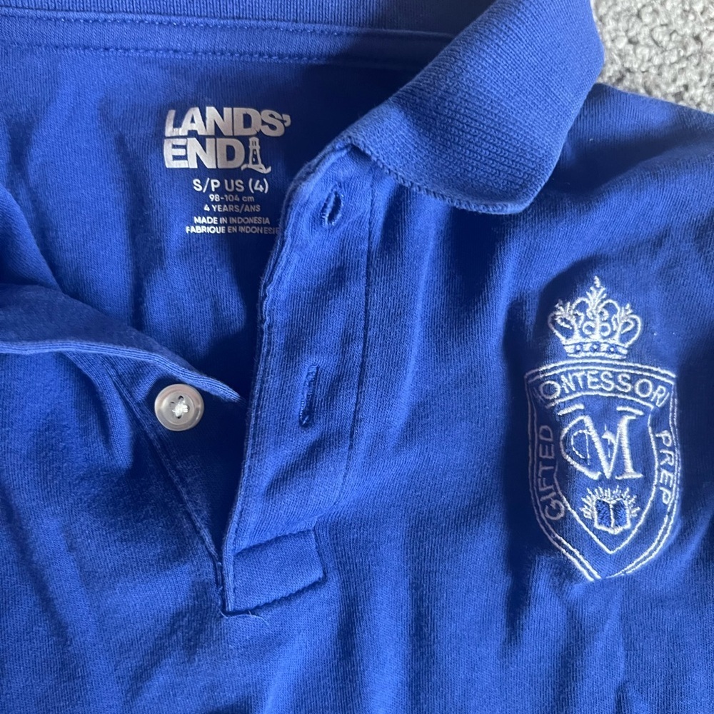 Navy & Blue Kids Polo Shirts Bundle - Montessori Gifted Prep School Uniform - Picture 3 of 8